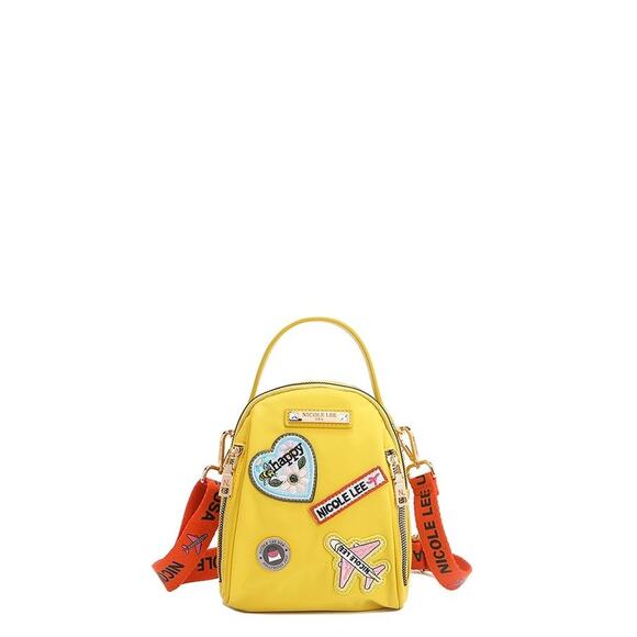 Nicole Lee USA Mini Embroidered Color Patch Adjustable Strap Multi Bag | Yellow main image 7